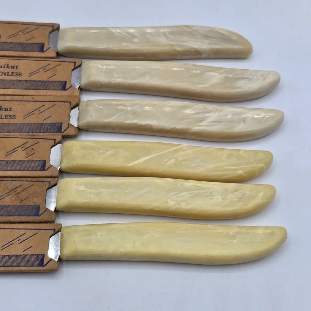 Lot‎ of 6 Vintage Quikut Quikkle Steak Knives 1960s